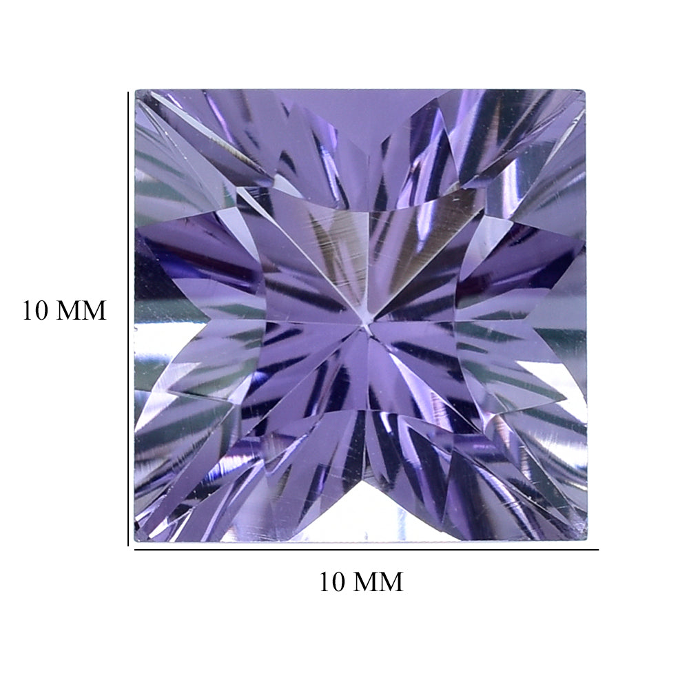 BRAZIL AMETHYST CONCAVE NINETY CUT SQUARE (DES#52) 10MM 4.35 Cts.