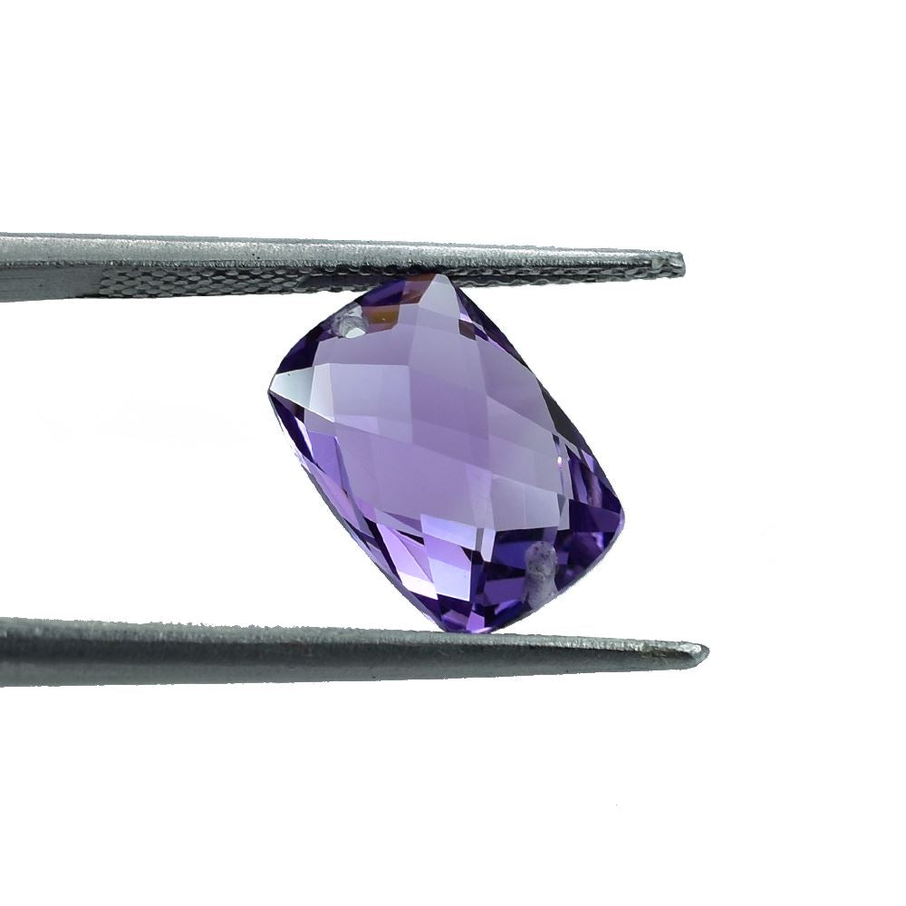 BRAZIL AMETHYST CHECKER CUT CUSHION (MEDIUM/CLEAN) (FULL DRILL) 12.00X8.00 MM 3.60 Cts.