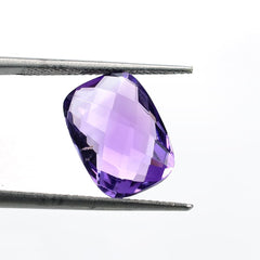 BRAZIL AMETHYST CHECKER CUT CUSHION BRIOLETTE (DARK/CLEAN) 14.00X10.00 MM 5.41 Cts.