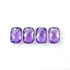 BRAZIL AMETHYST CHECKER CUT CUSHION BRIOLETTE (DARK/CLEAN) 14.00X10.00 MM 5.41 Cts.