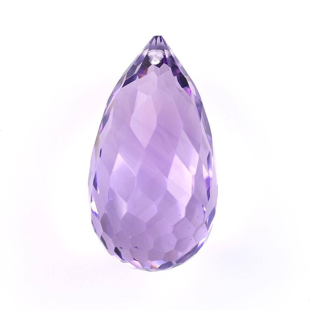 BRAZIL AMETHYST CHECKER FACETED DROPS (LIGHT/CLEAN) (FULL DRILL) 22X12 MM 20.58 Cts.