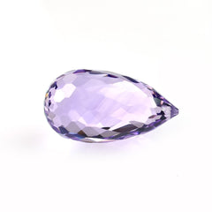 BRAZIL AMETHYST CHECKER FACETED DROPS (LIGHT/CLEAN) (FULL DRILL) 22X12 MM 20.58 Cts.