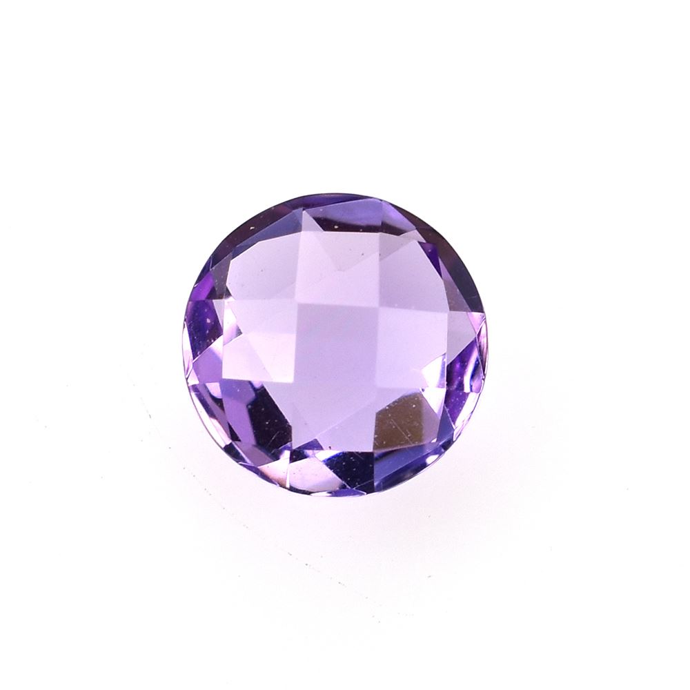 BRAZIL AMETHYST CHECKER CUT BRIOLETTE ROUND  (MEDIUM/CLEAN) 6 MM 0.77 Cts.