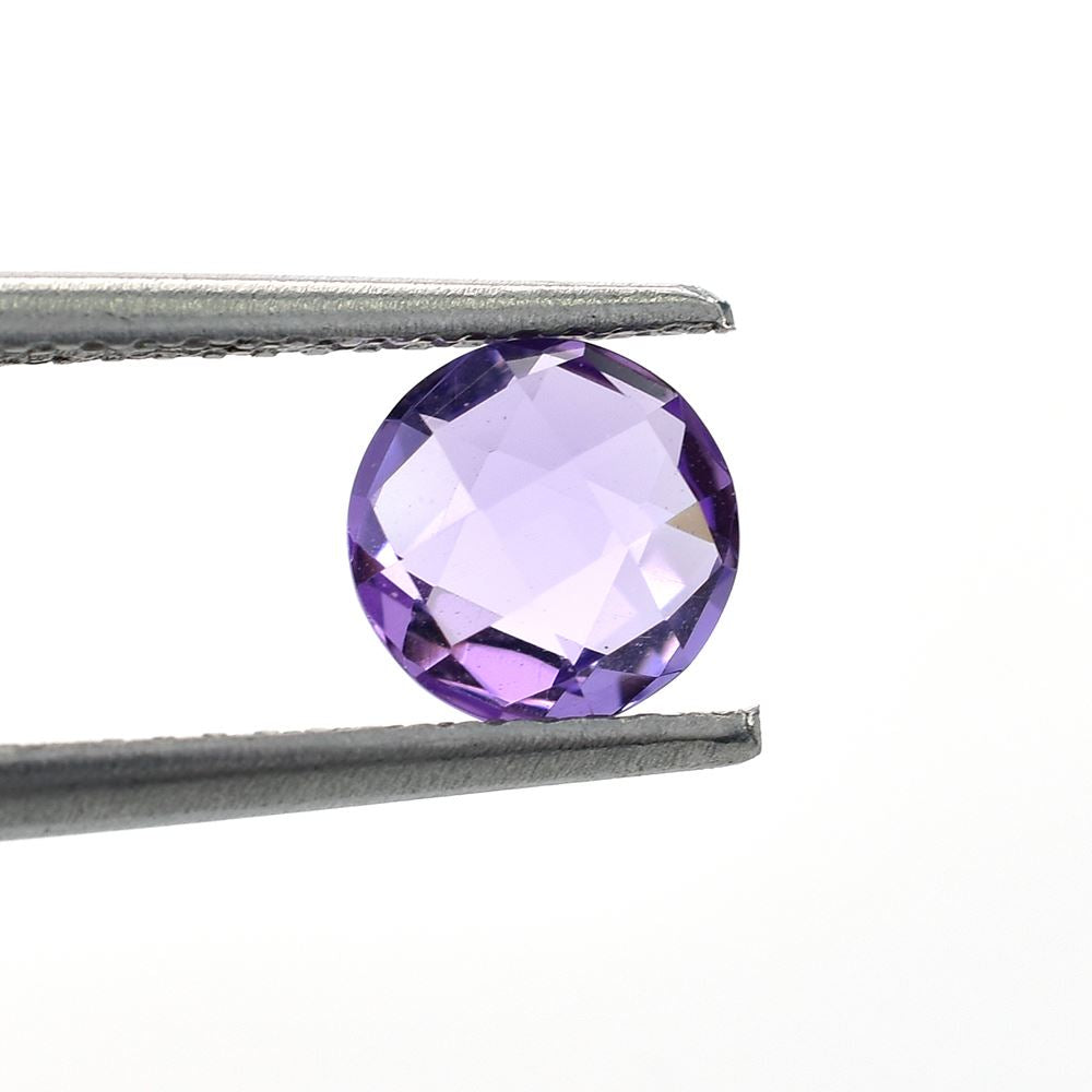 BRAZIL AMETHYST CHECKER CUT BRIOLETTE ROUND  (MEDIUM/CLEAN) 6 MM 0.77 Cts.