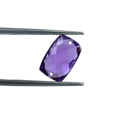 BRAZIL AMETHYST CHECKER CUT BRIOLETTE CUSHION (DARK)(CLEAN) 12.00X8.00 MM 3.42 Cts.
