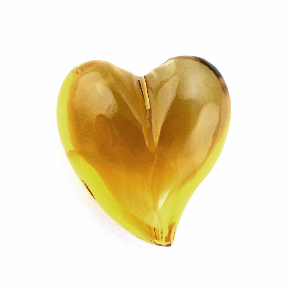 GOLDEN CITRINE SACRED HEARTS (DES#133) HALF DRILL 17X18MM 17.50 Cts.