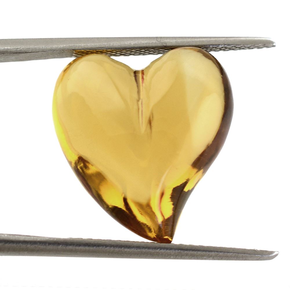 GOLDEN CITRINE SACRED HEARTS (DES#133) HALF DRILL 17X18MM 17.50 Cts.