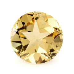 YELLOW CITRINE PENTAGON ROUND WITH STAR CUT BACK (DES#43) YELLOW 12MM 5.59 Cts.