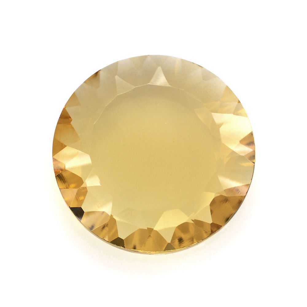 CITRINE CONCAVE ROUND FLAT COIN (GOLDEN)   12MM 3.82 Cts.