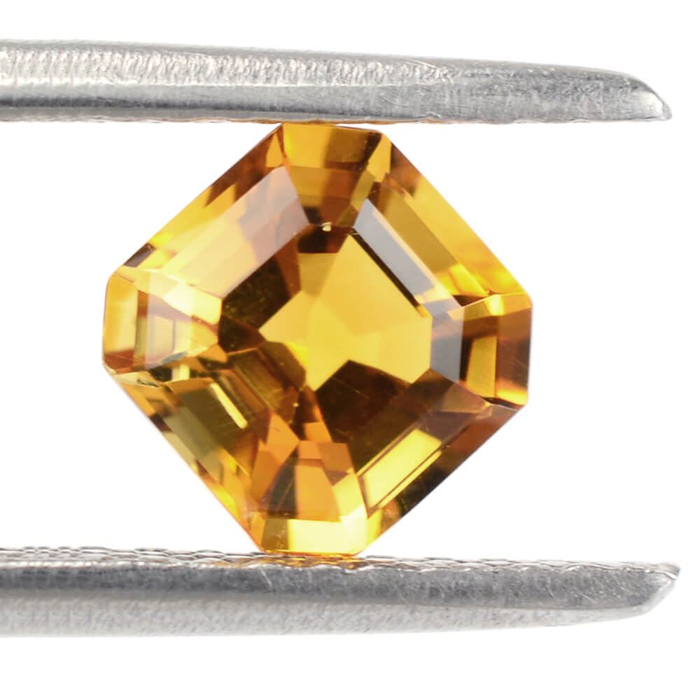 GOLDEN CITRINE (TOP) ASCHER CUT SQUARE - OCTAGON 5.50MM 0.81 Cts.