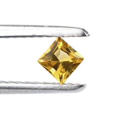 YELLOW CITRINE PRINCESS CUT SQUARE C 3MM 0.14 Cts.