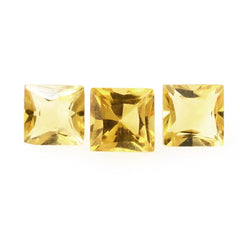 YELLOW CITRINE PRINCESS CUT SQUARE C 3MM 0.14 Cts.