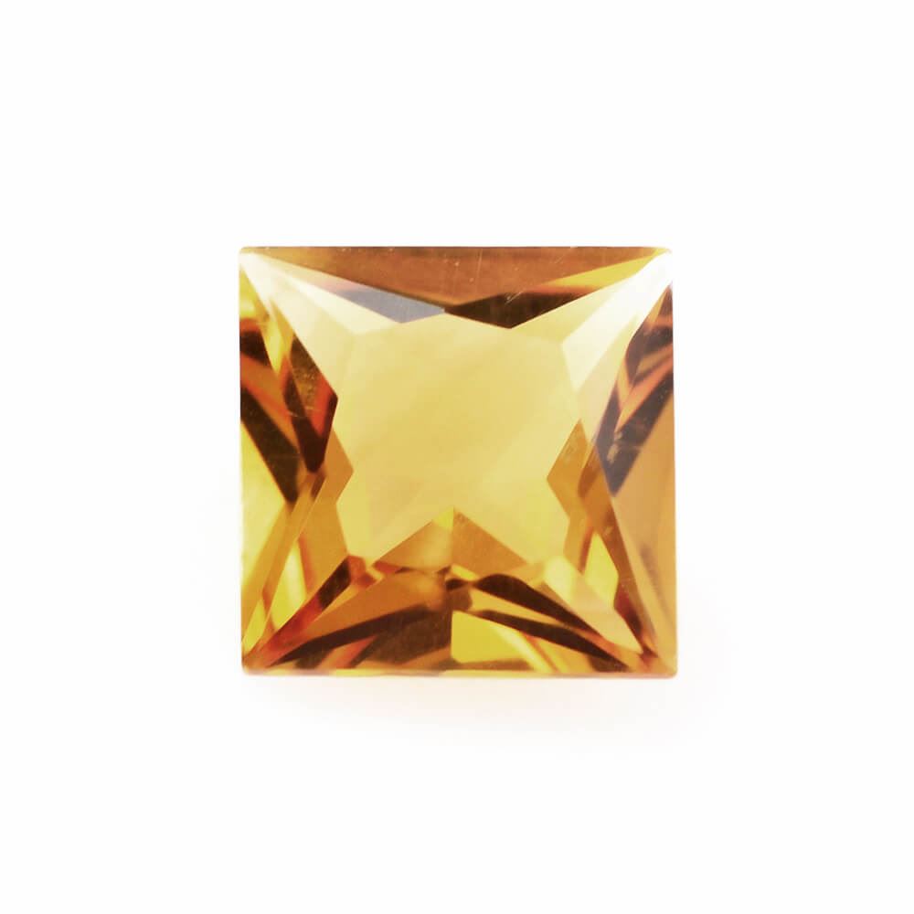 GOLDEN CITRINE PRINCESS CUT SQUARE 6MM 0.94 Cts.