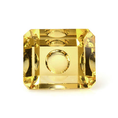 YELLOW CITRINE MIRROR CUT BUBBLY OCTAGON YELLOW (DES#126) 12X10MM 6.66 Cts.
