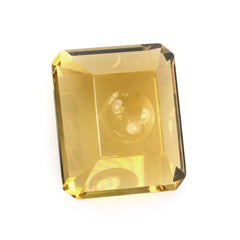 YELLOW CITRINE MIRROR CUT BUBBLY OCTAGON YELLOW (DES#126) 12X10MM 6.66 Cts.