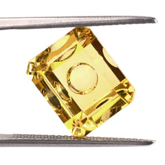 YELLOW CITRINE MIRROR CUT BUBBLY OCTAGON YELLOW (DES#126) 12X10MM 6.66 Cts.