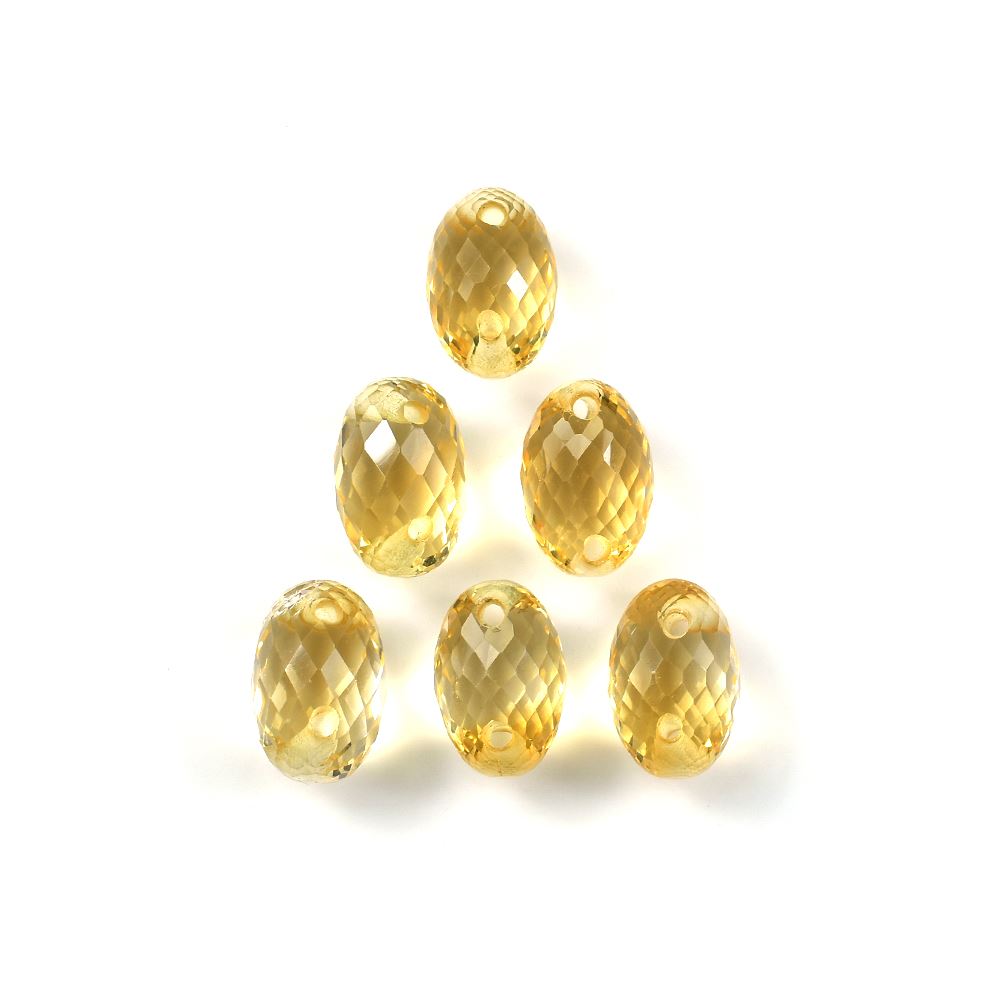YELLOW CITRINE FACETED OVAL (FULL DRILL TWO) (C3) 12X8MM 5.20 Cts.