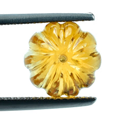 CITRINE (GOLDEN) CARVED MELON BALLS (DES#70) (HALF DRILL) (C-1) 10MM 7.00 Cts.