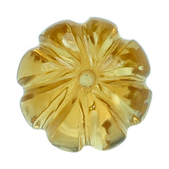 CITRINE (GOLDEN) MELON CARVED BALLS (HALF DRILL) (DES#69) (C-2) 8MM 3.50 Cts.