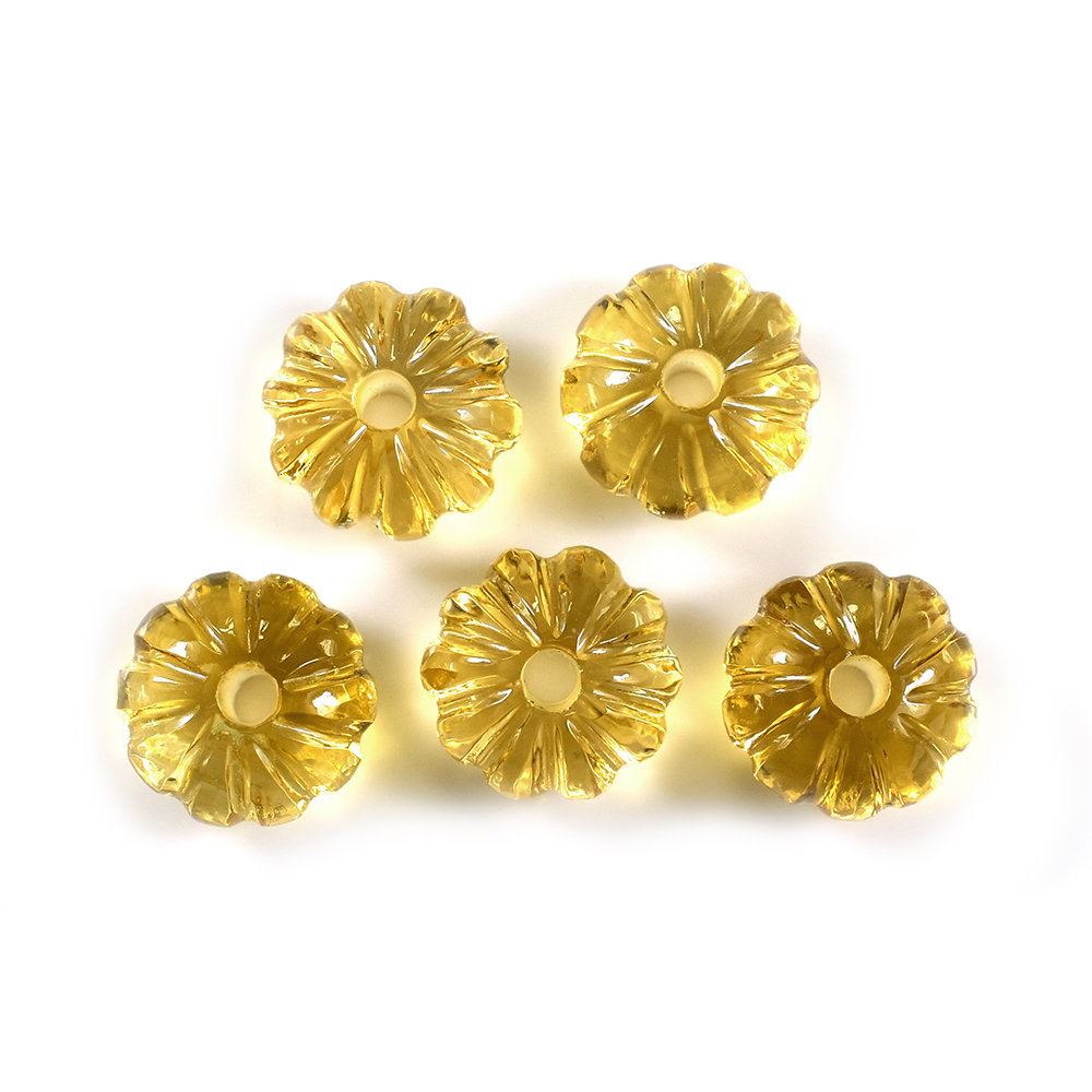 GOLDEN CITRINE MELON CARVED BALLS (FULL DRILL) (C-2) 10MM 4.80 Cts.