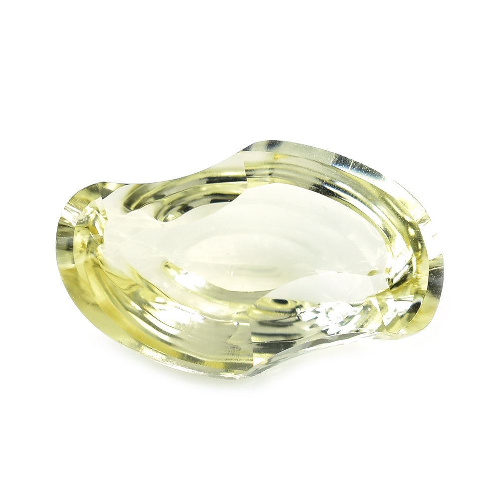 YELLOW CITRINE SWIRL CUT LEAF (DES#94) (C-4) 16X10MM 5.43 Cts.