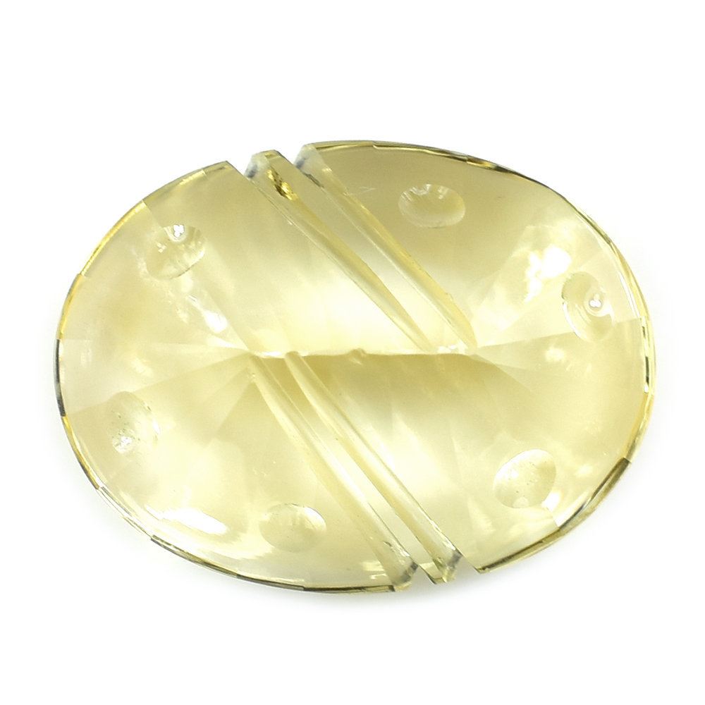 YELLOW CITRINE FLAT BUFFTOP SUPER BUBBLE OVAL (C-3) 20X15MM 15.00 Cts.
