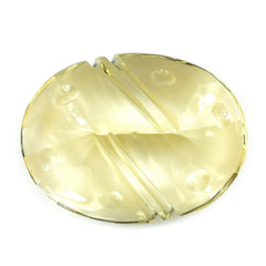 YELLOW CITRINE FLAT BUFFTOP SUPER BUBBLE OVAL (C-3) 20X15MM 15.00 Cts.