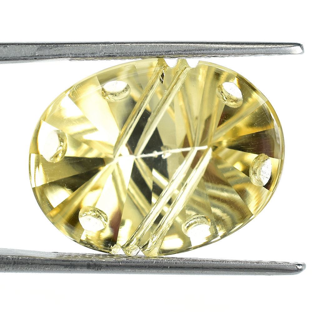 YELLOW CITRINE FLAT BUFFTOP SUPER BUBBLE OVAL (C-3) 20X15MM 15.00 Cts.