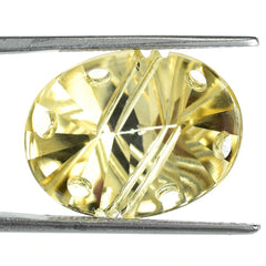 YELLOW CITRINE FLAT BUFFTOP SUPER BUBBLE OVAL (C-3) 20X15MM 15.00 Cts.