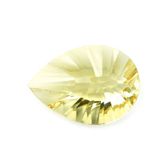 YELLOW CITRINE CONCAVE BRIOLETTE PEAR (DES#14) (C-3) 14X10MM 4.20 Cts.