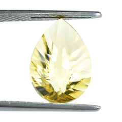 YELLOW CITRINE CONCAVE BRIOLETTE PEAR (DES#14) (C-3) 14X10MM 4.20 Cts.