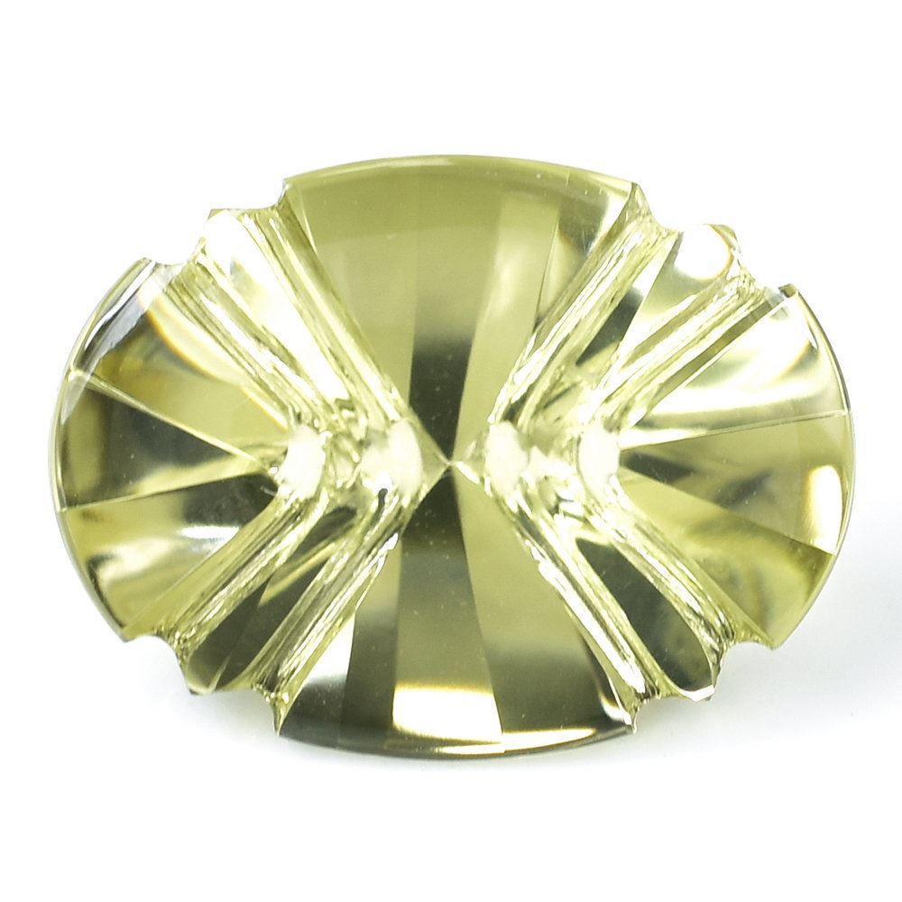 YELLOW CITRINE FLAT BUFFTOP X BACK OVAL (DES#113) 20X15MM (C-3) 13.35 Cts.