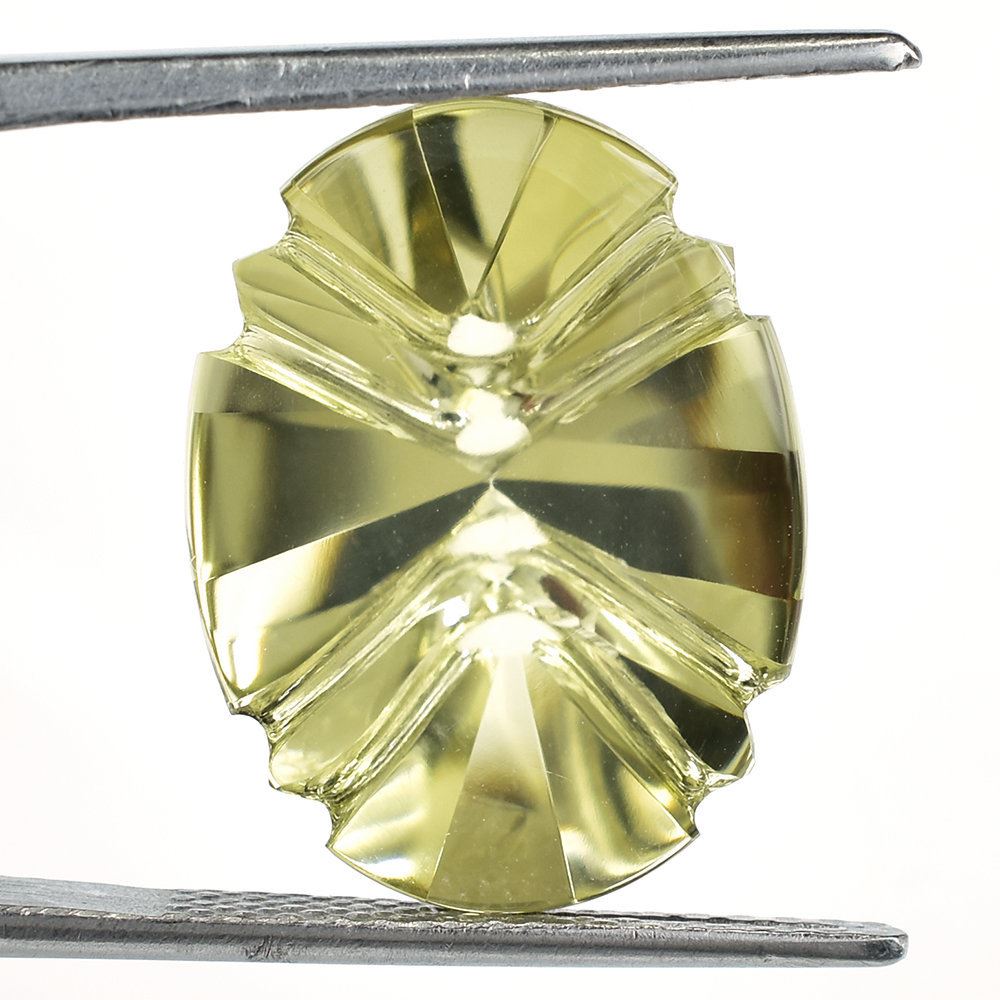 YELLOW CITRINE FLAT BUFFTOP X BACK OVAL (DES#113) 20X15MM (C-3) 13.35 Cts.