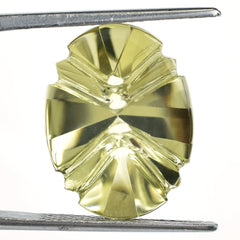 YELLOW CITRINE FLAT BUFFTOP X BACK OVAL (DES#113) 20X15MM (C-3) 13.35 Cts.