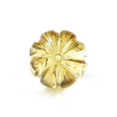 YELLOW CITRINE CARVED MELON BALLS (DES#69) (HALF DRILL) (C-2) 8MM 3.6 Cts.