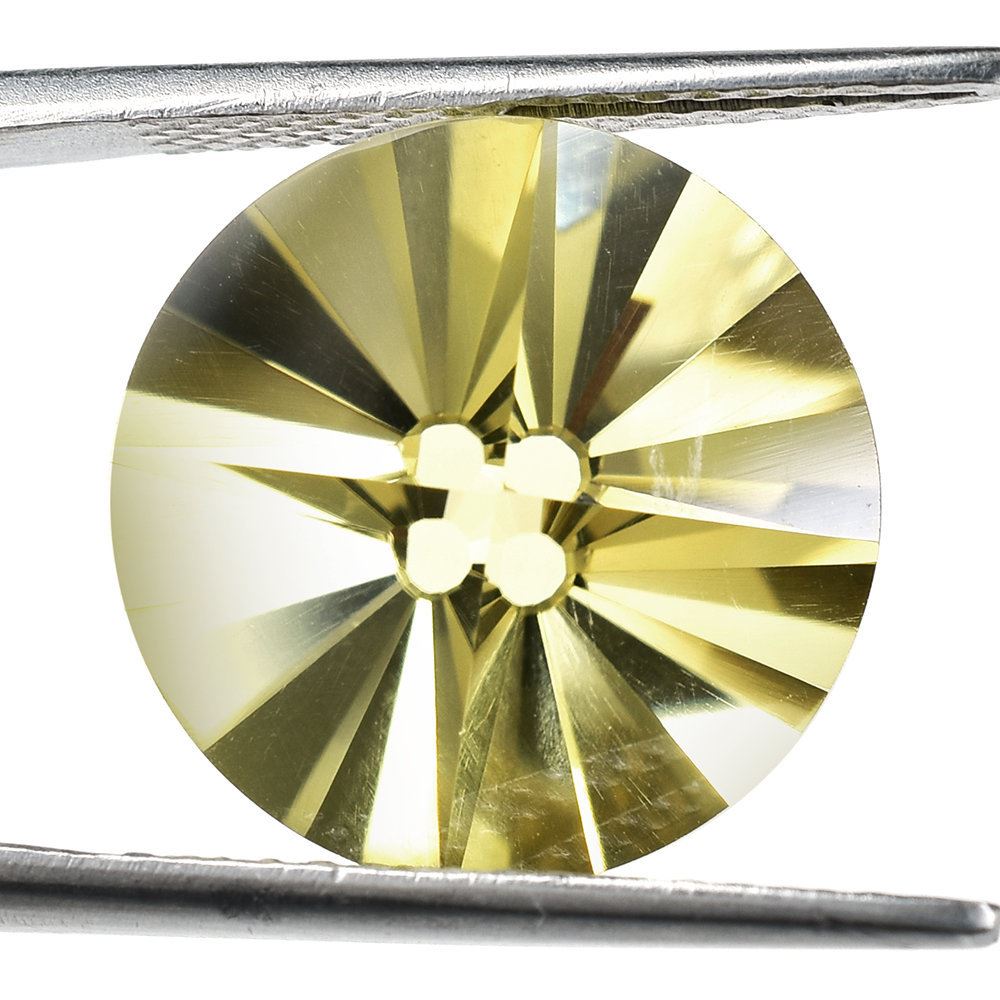 YELLOW CITRINE BINGO ROUND (DES#97) (C-3) 16MM 12.15 Cts.