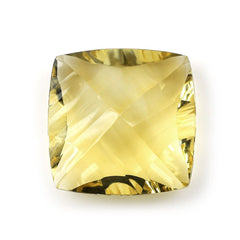 YELLOW CITRINE LONG STEP CONCAVE CUT CUSHION (DES#88) (C-3) 12MM 6.3 Cts.