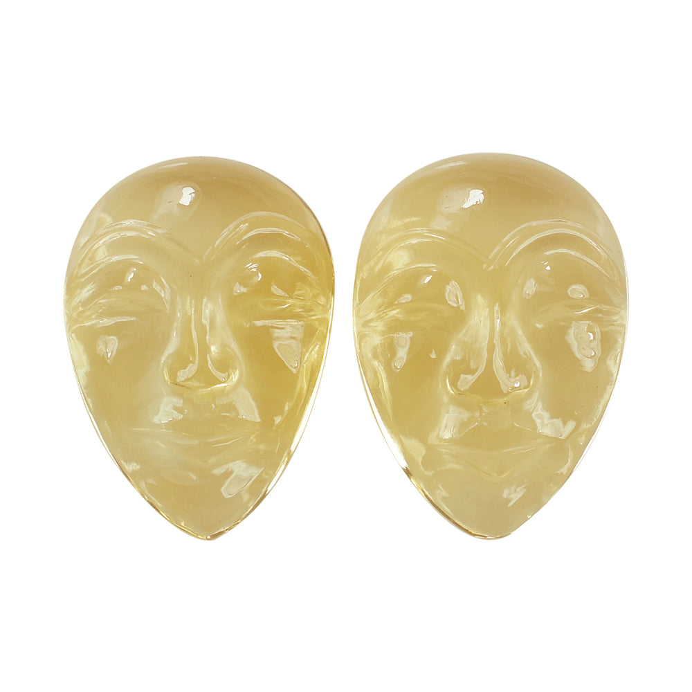 CITRINE (YELLOW) MASK (DES#157) (C-4) 21X15MM 13.58 Cts.