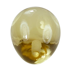 CITRINE (YELLOW) PLAIN EGG (DES#53) (HALF DRILL) (C-3) 9X6.50MM 2.55 Cts.