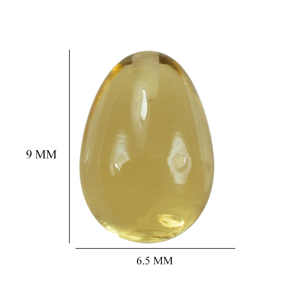 CITRINE (YELLOW) PLAIN EGG (DES#53) (HALF DRILL) (C-3) 9X6.50MM 2.55 Cts.