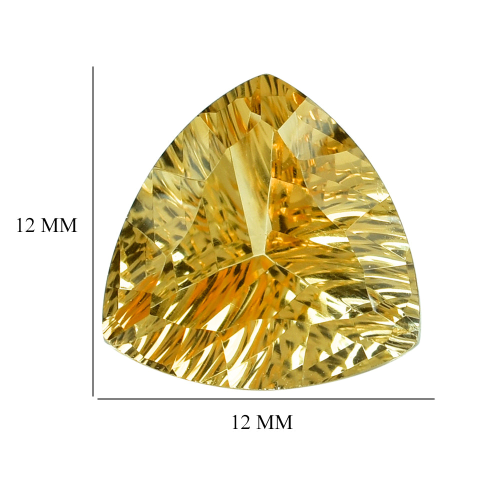 CITRINE (YELLOW) CONCAVE CUT TRILLION (DES#85) (C-4) 12MM 5.00 Cts.