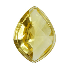 CITRINE (YELLOW) CARVED CHECKER TOP ONION (DES#68) (C-3) 16X12MM 5.69 Cts.