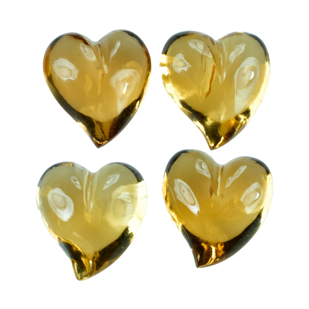 CITRINE (GOLDEN) SCARED HEARTS (DES#133) (HALF DRILL) (C-2) 17.50X16MM 17.31 Cts.