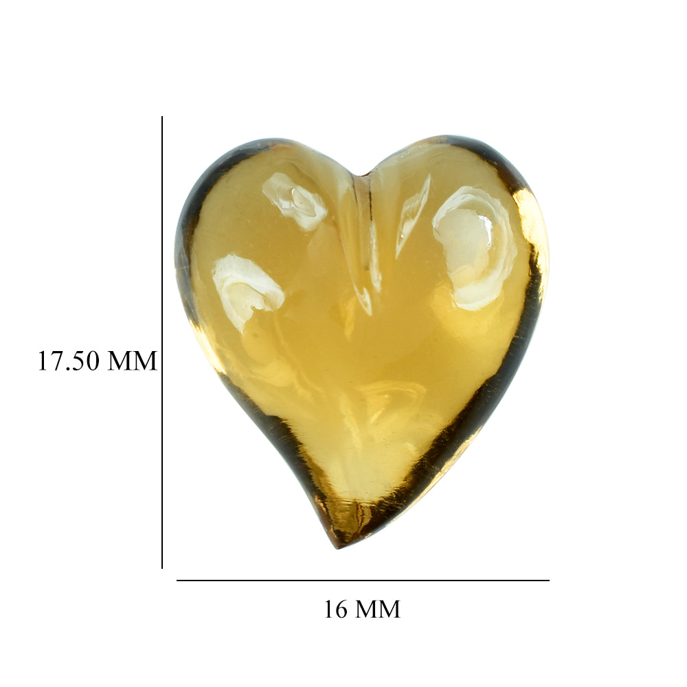 CITRINE (GOLDEN) SCARED HEARTS (DES#133) (HALF DRILL) (C-2) 17.50X16MM 17.31 Cts.