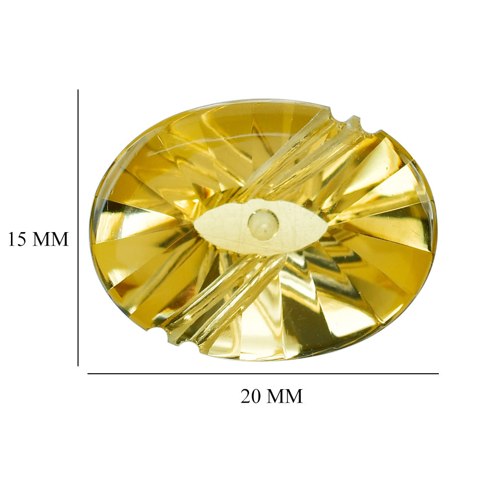 CITRINE (GOLDEN) FLAT BUFFTOP EVIL EYE OVAL (DES#112) (C-2) 20X15MM 15.23 Cts.