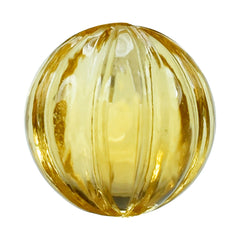 CITRINE (GOLDEN) CARVED MELON BALLS (DES#69) (HALF DRILL) (C-2) 10MM 7 Cts.