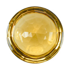 CITRINE (GOLDEN) BUFFTOP CONCAVE STEP CUT ROUND (DES#47) (C-1) 15MM 11.50 Cts.