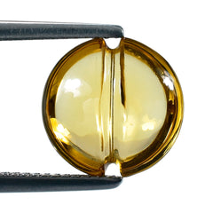 CITRINE (GOLDEN) LENTIL ROUND WITH CARVED BELT (DES#25) (C-2) 12MM 4.88 Cts.