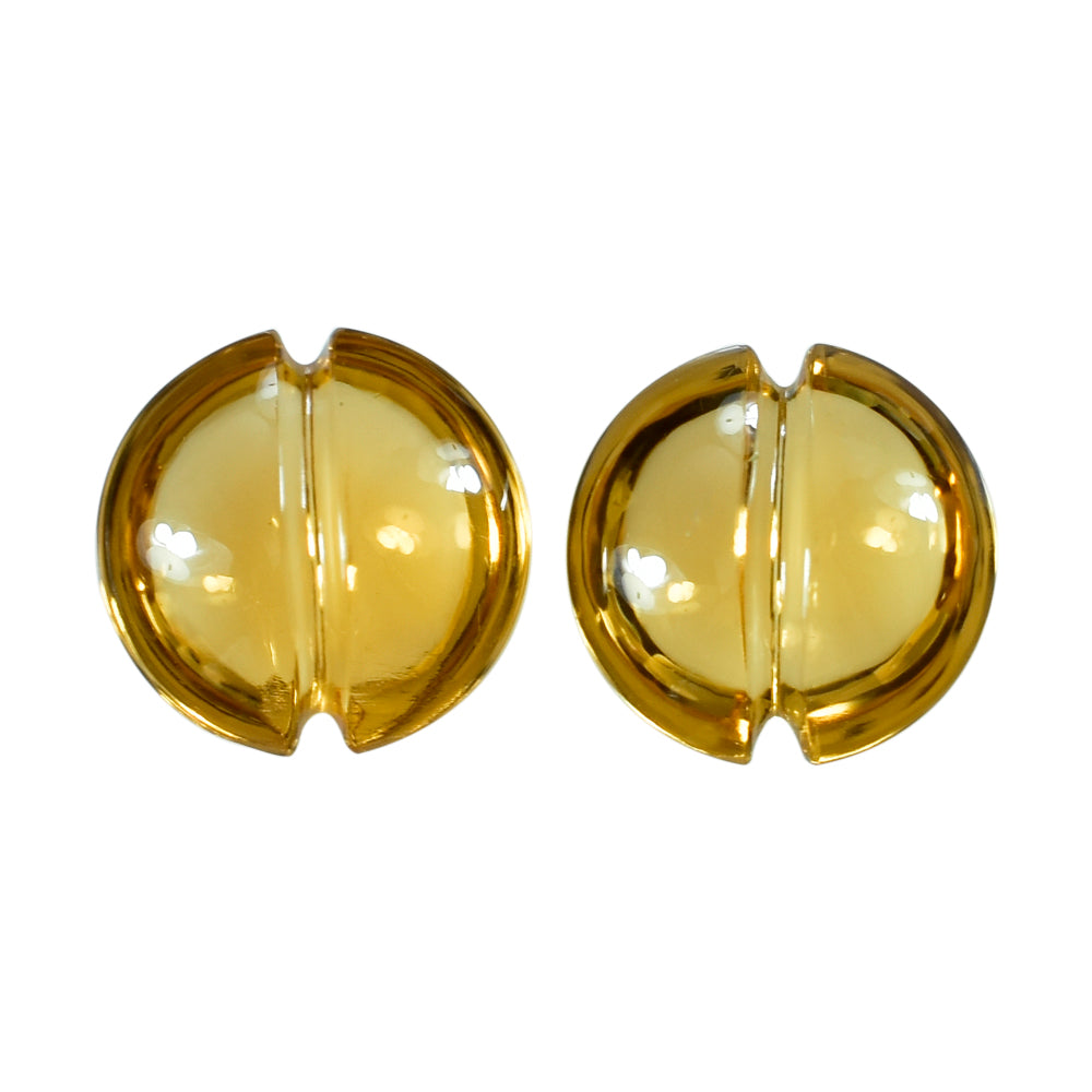 CITRINE (GOLDEN) LENTIL ROUND WITH CARVED BELT (DES#25) (C-2) 12MM 4.88 Cts.