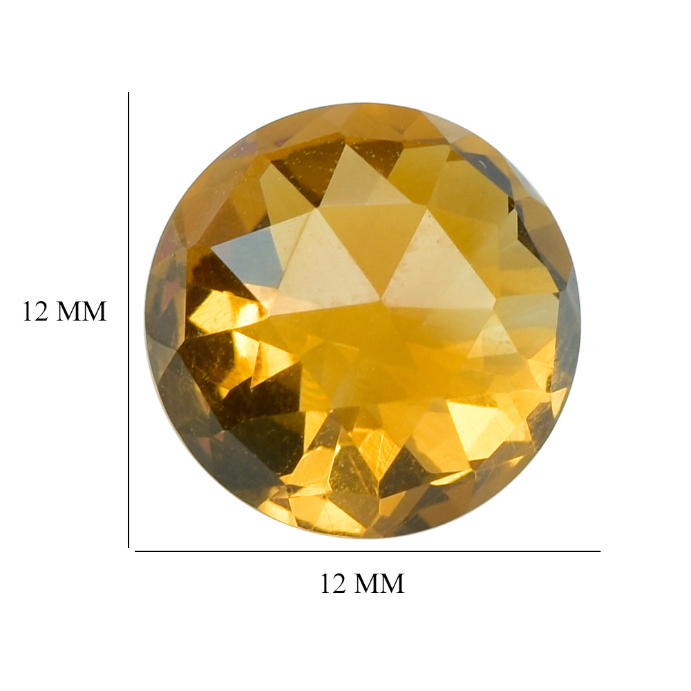 CITRINE (GOLDEN) HIGH DOME ROSE CUT ROUND (DES#17) (SUPER EXTRA) 12MM 6.51 Cts.